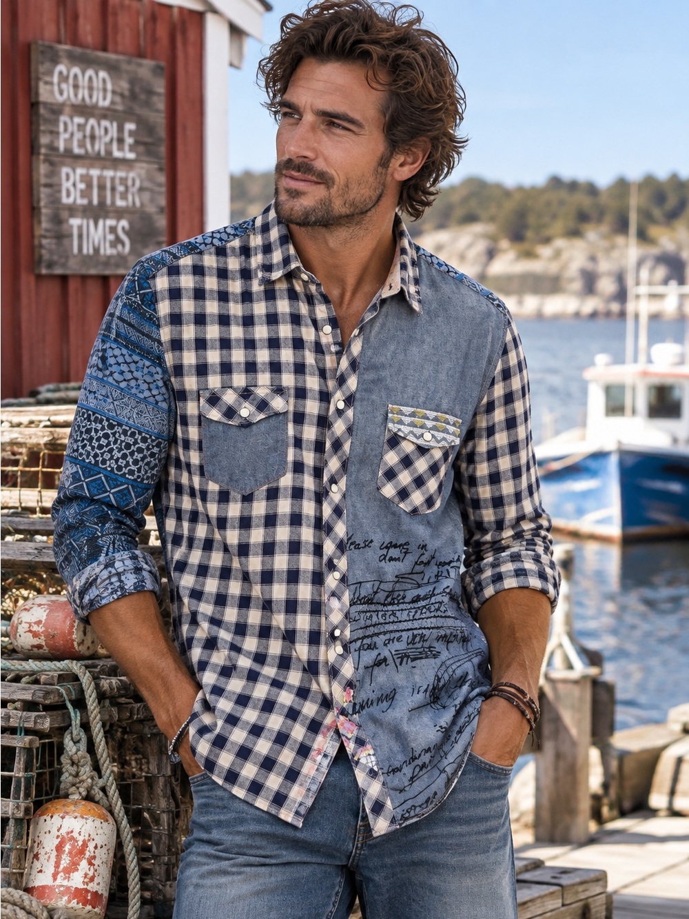 Desigual cotton patchwork shirt
